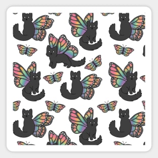 Rainbow Butterfly Cat Magnet